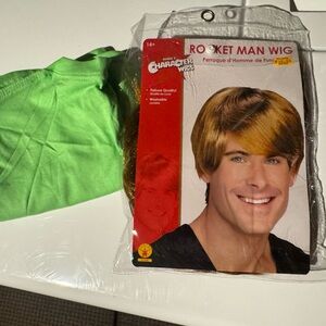 Rocket Man Wig with Green Shirt